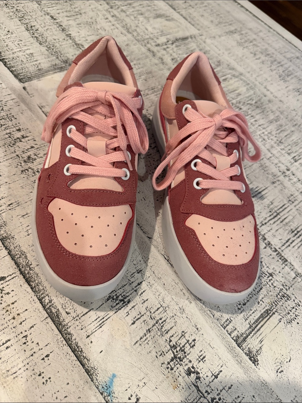 Outwoods Blush & Rose Pink Suede Fashion Sneakers